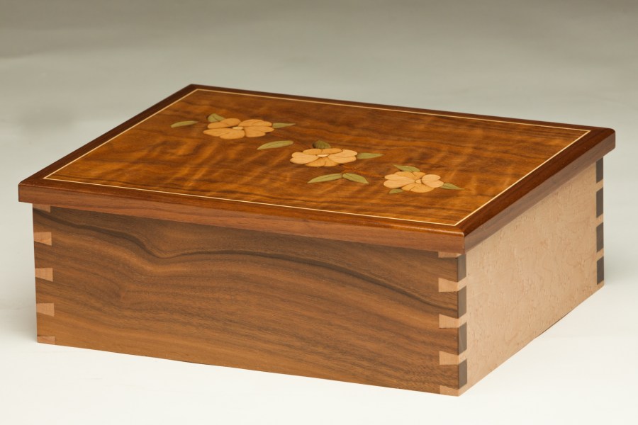 Floral Marquetry Jewelry Box